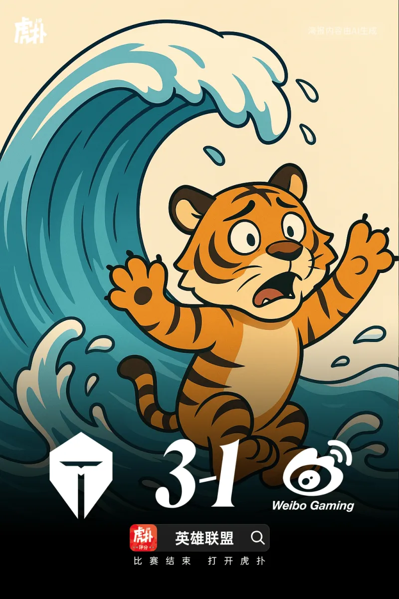 开云体育-TES对阵WBG虎扑赛果海报:水·虎·转